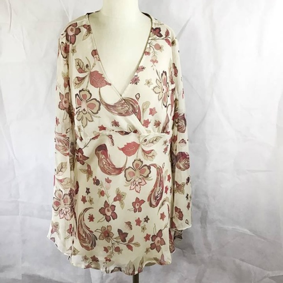 SALE NYC DESIGN CO Paisley Print Lined Top, XL, EUC - Picture 1 of 3
